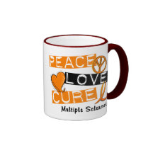 Multiple Sclerosis PEACE LOVE CURE 1 Mug