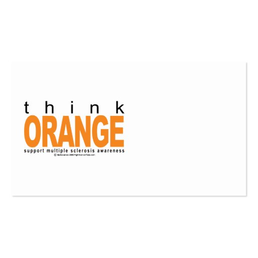 Multiple Sclerosis THINK Orange Business Card (front side)