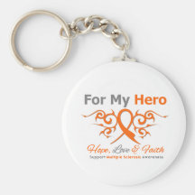 Multiple Sclerosis Tribal Ribbon Hero Key Chains