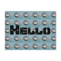 Multiple Silver Spheres "Hello" postcards by JuJuGardens Multiple Silver Spheres "Hello" postcards