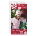 Multiple Snowflakes Christmas Photocard (Burgandy) Photo Cards
