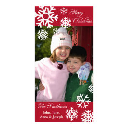 Multiple Snowflakes Christmas Photocard (Burgandy) Photo Cards