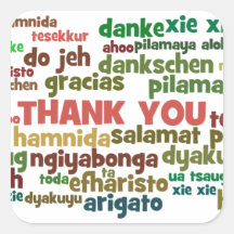 Multiple Ways to Say Thank You in Many Languages Sticker