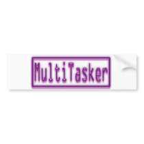 MultiTasker purple neon Bumper Stickers