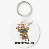 Multitasking Bull Rider keychains