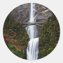 Multnomah Falls Round Stickers