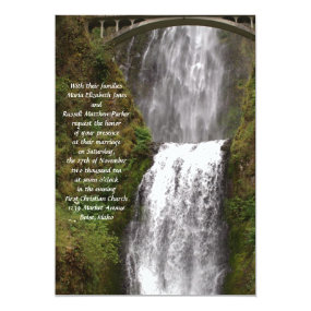 Multomah Falls with Bridge Wedding Personalized Announcements