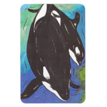 Mum and Bub Orcas Rectangle Magnets