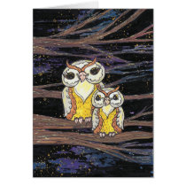 Mum and Bub owls Greeting Cards