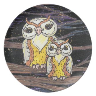 Mum and Bub Owls Plate plate