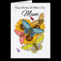 Mum Birthday On Mother's Day Greeting Card cards