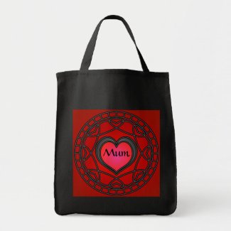 Mum Black/Red Hearts & Swirls Tote bag bag