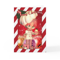 Mum Christmas Card With Cute Chef And Baubles