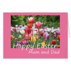Mum & Dad Happy Easter Tulip card
