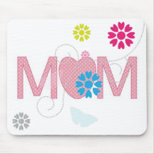 Mum Hearts And Flowers Mousepads