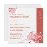 Mum in Red Monogram Floral Wedding Invitations