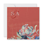 Mum in Red Monogram Floral Wedding Invitations