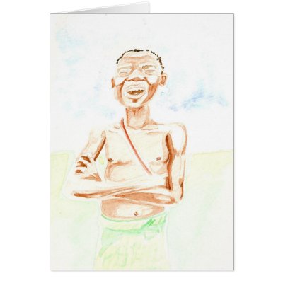 Mumia's Watercolor of Ota Benga Greeting Card by otabenga