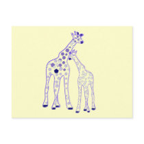 mummy and baby giraffe postcards