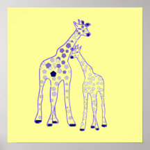 mummy and baby giraffe print