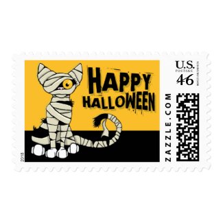 Mummy Cat Halloween Postage (medium) stamp