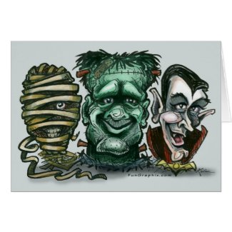 Mummy Frankenstein Dracula Card card