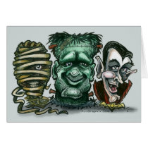 Mummy Frankenstein Dracula Card by FunGraphix Mummy Frankenstein Dracula Card