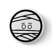 mummy head pinback buttons