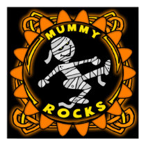 Mummy Rocks Poster posters by halloween_tshirts Mummy Rocks Poster posters