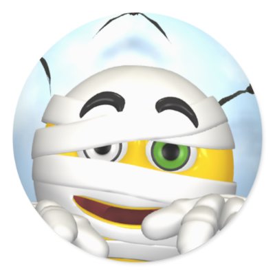mummy smiley face round stickers