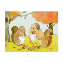Munching Squirrels Postcard postcards