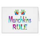 postcard - Munchkin cat lovers will enjoy this colorful design with the cat paws and the words Munchkins Rule.