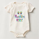 infant_creeper_organic - Munchkin cat lovers will enjoy this colorful design with the cat paws and the words Munchkins Rule.