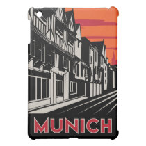 munich art deco retro travel poster ipad mini cases