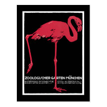 "Munich Zoo" Vintage Poster Postcard