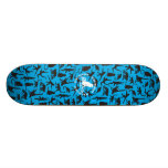 Munkey Collage design on blue background Skate Board Deck