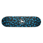 Munkey Collage design on blue on black Custom Skate Board