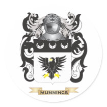 Munnings Coat of Arms (Family Crest) Round Sticker