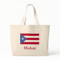 Munoz Puerto Rican Flag Canvas Bag