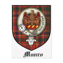 Munro Clan Crest Badge Tartan Postcards