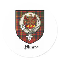 Munro Clan Crest Badge Tartan stickers