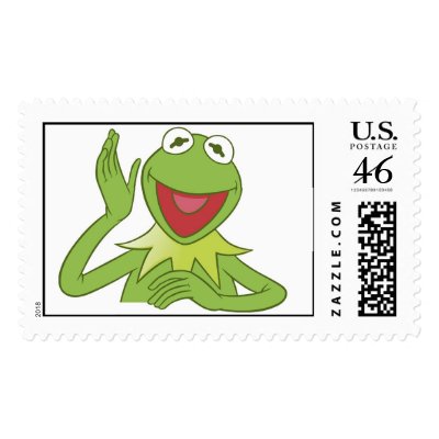 Muppets Kermit waving smiling Disney postage