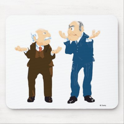 Muppets Sattler And Waldorf looking at each other mousepads