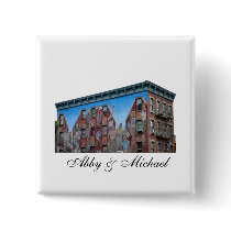 Mural on building in Spanish Harlem buttons