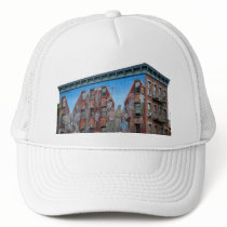 Mural on building in Spanish Harlem hats