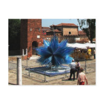 Murano, Italy Clock tower and Glass sculpture postcards