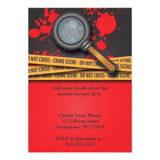 Crime Scene Murder Mystery Dinner Party Invitation