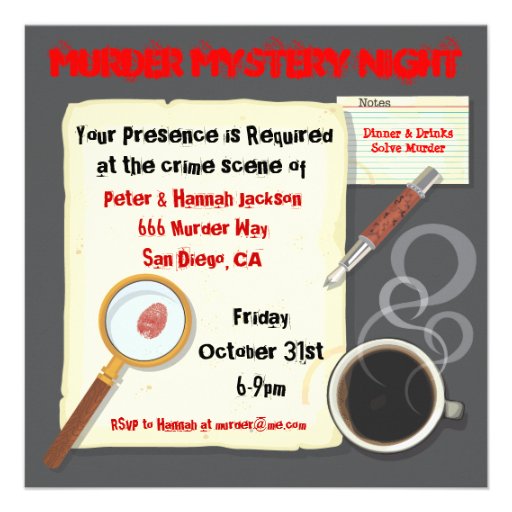 Murder Mystery Night Party Invitation