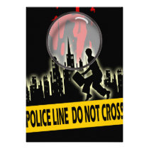 Murder mystery suspect dinner birthday invitations