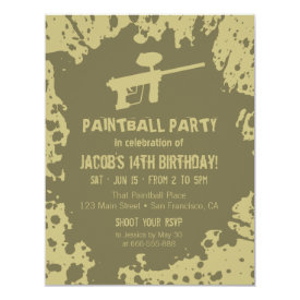 Murky Splatter Paintball Birthday Party Invitation